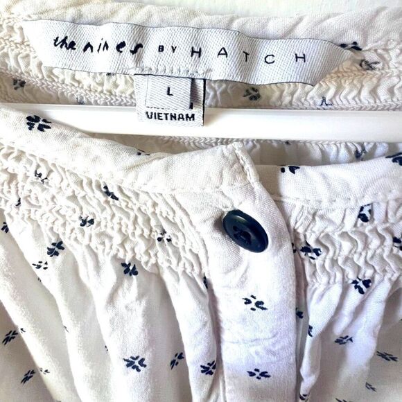 The nines by hatch women boho blouse ivory shabby chic large maternity size L. - Picture 4 of 12